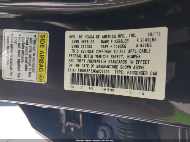 2012 ACURA TL 19UUA8F2XCA036039 Photo 8