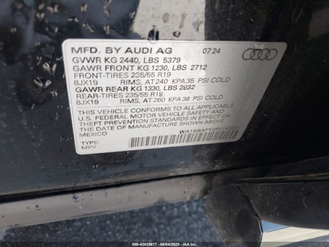 2024 AUDI Q5 WA1BBAFY2R2142951 Photo 8