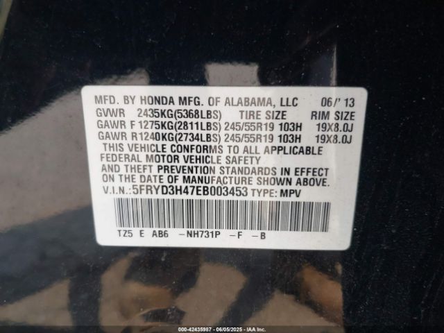 5FRYD3H47EB003453 Acura Mdx Technology Package