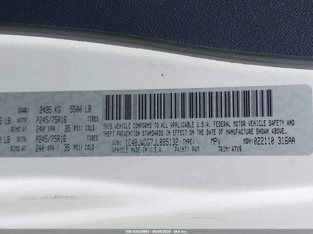 1C4BJWDG7JL895132 Jeep Wrangler Jk Unlimited Sport 4x4