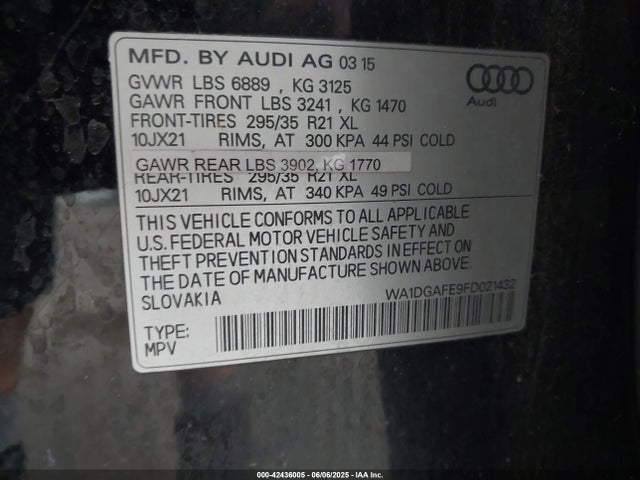 2015 AUDI Q7 WA1DGAFE9FD021432 Photo 8