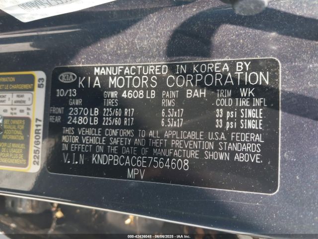 KNDPBCAC6E7564608 KIA Sportage Lx