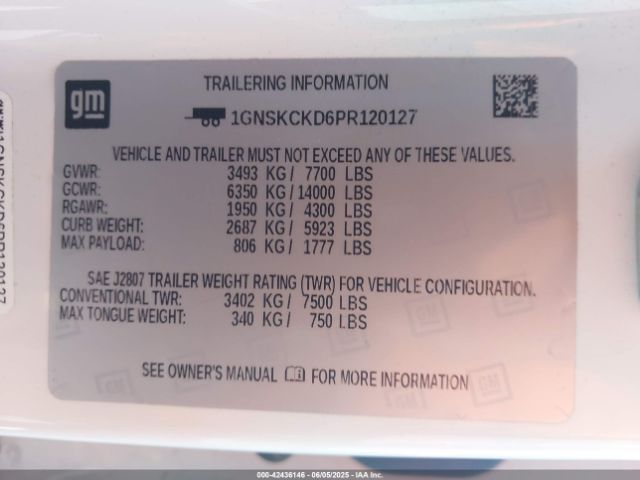 1GNSKCKD6PR120127 Chevrolet l84