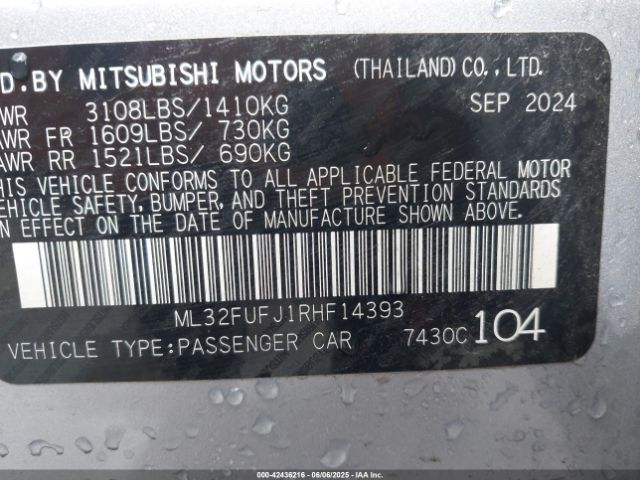 2024 MITSUBISHI MIRAGE G4 ML32FUFJ1RHF14393 Photo 8