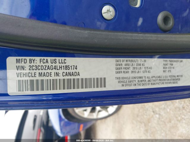 2020 DODGE CHALLENGER 2C3CDZAG4LH185174 Photo 8