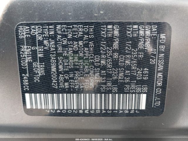 2021 NISSAN ROGUE JN8AT3AB9MW200427 Photo 8