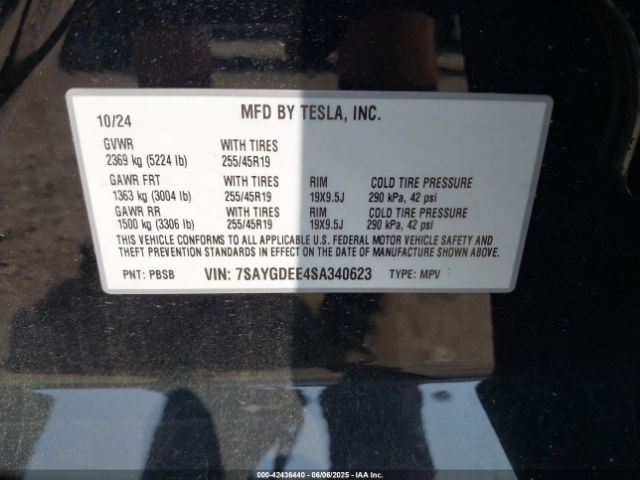 7SAYGDEE4SA340623 Tesla Model Y