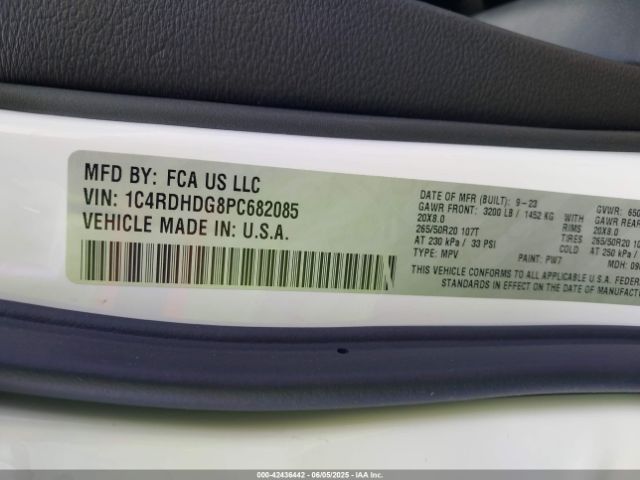 1C4RDHDG8PC682085 Dodge Durango Gt Rwd