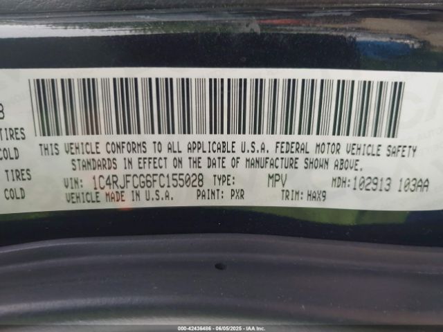 1C4RJFCG6FC155028 Jeep Grand Cherokee High Altitude