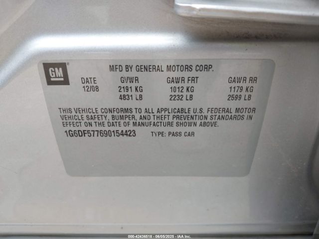 2009 CADILLAC CTS 1G6DF577690154423 Photo 8