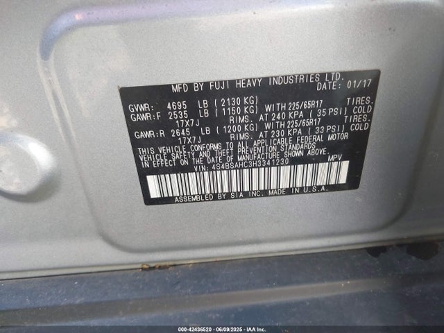 4S4BSAHC3H3341230 Subaru u5