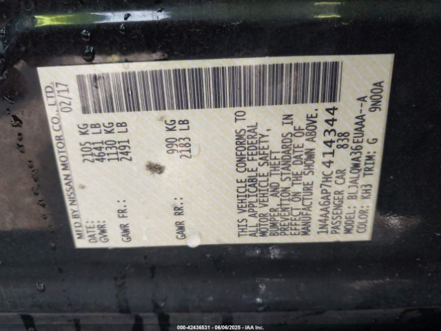 2017 NISSAN MAXIMA 1N4AA6AP7HC414344 Photo 8
