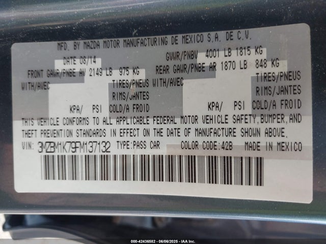 3MZBM1K79FM137132 Mazda pe