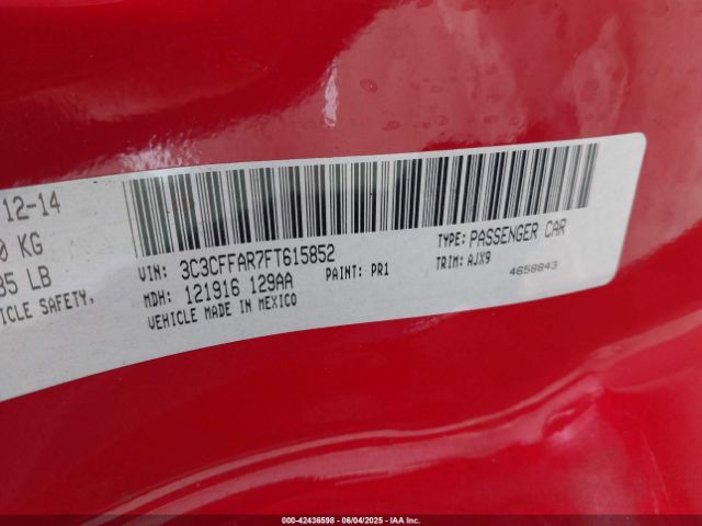 3C3CFFAR7FT615852 Fiat 500 POP