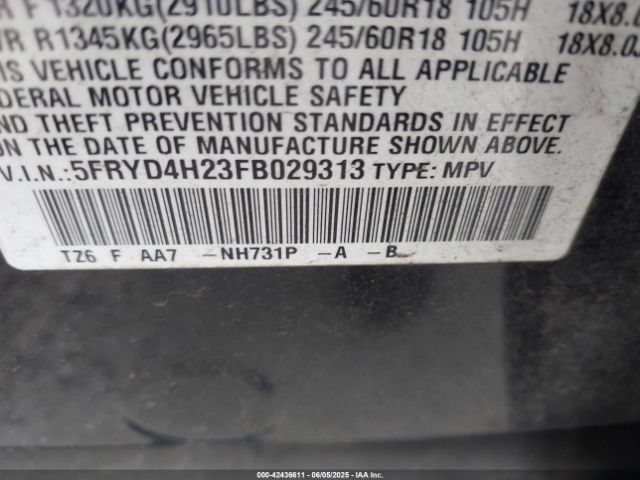 2015 ACURA MDX 5FRYD4H23FB029313 Photo 8
