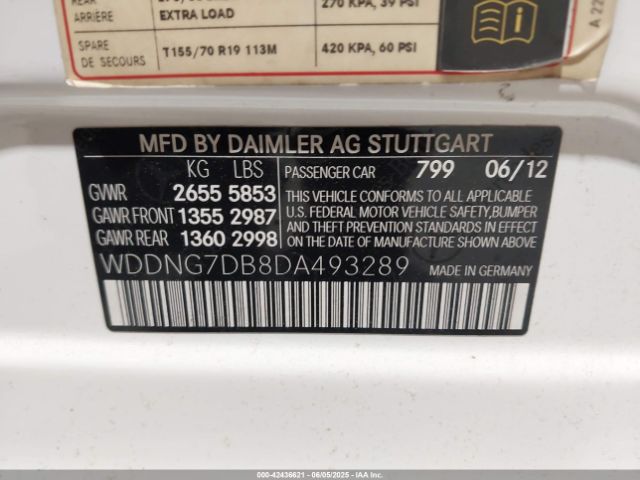 2013 MERCEDES-BENZ S 550 WDDNG7DB8DA493289 Photo 8