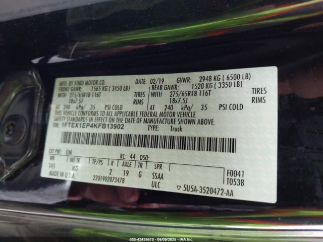 2019 FORD F-150 1FTEX1EP4KFB13902 Photo 8
