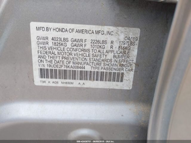 2019 ACURA ILX 19UDE2F76KA008444 Photo 8