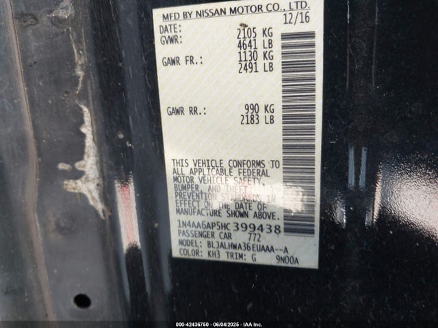 Nissan Maxima 3.5 Platinum 2017 1N4AA6AP5HC399438 Image 9