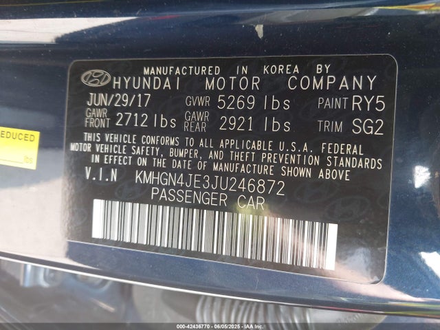 KMHGN4JE3JU246872 Genesis G80