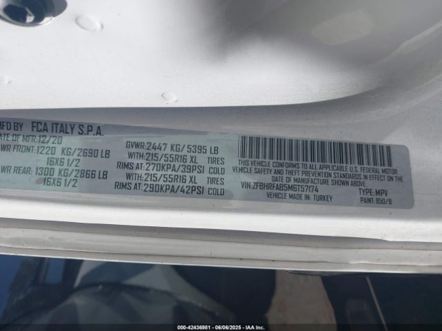 ZFBHRFAB5M6T57174 RAM Promaster City