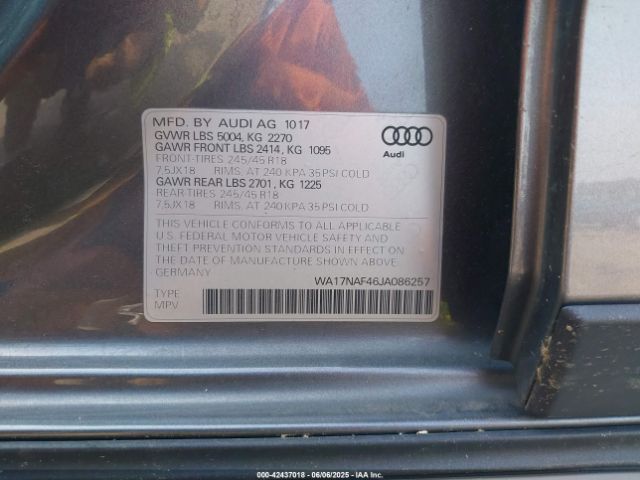 2018 AUDI A4 ALLROAD WA17NAF46JA086257 Photo 8