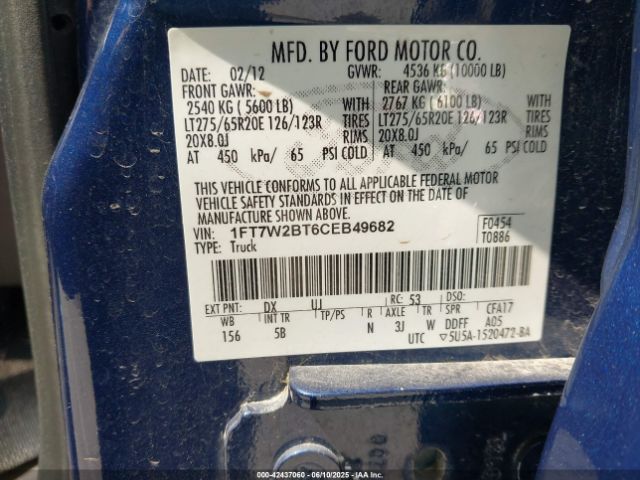 2012 FORD F-250 1FT7W2BT6CEB49682 Photo 8