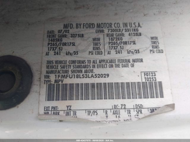 2003 FORD EXPEDITION 1FMFU18L53LA52029 Photo 8