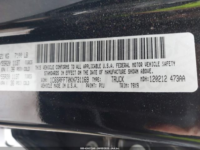 2019 RAM 1500 1C6SRFFT0KN731169 Photo 8