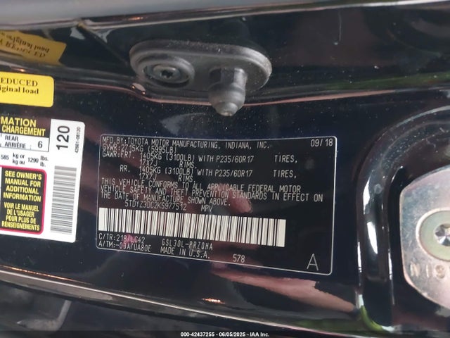 5TDYZ3DC2KS977512 Toyota 2gr-fks