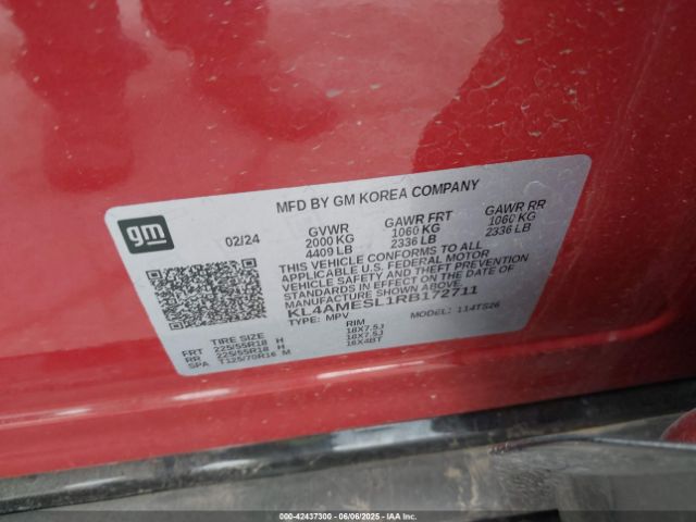 KL4AMESL1RB172711 Buick Encore Gx Sport Touring Awd