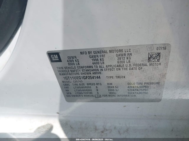 1GT11UEG1GF254144 GMC l96 - flexible fuel (gas/ethanol), sfi iron