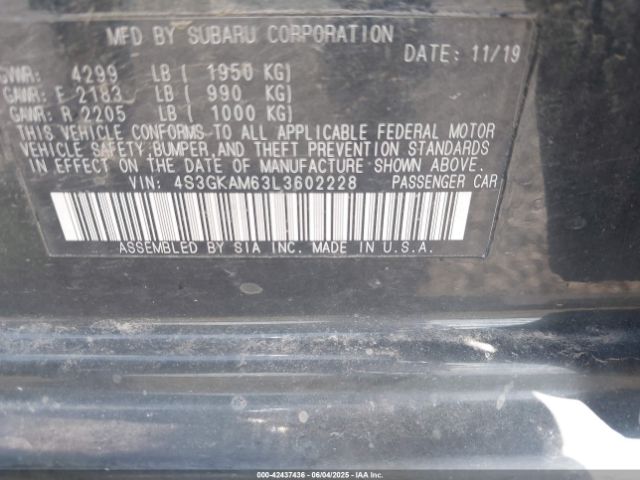 4S3GKAM63L3602228 Subaru Impreza Sport