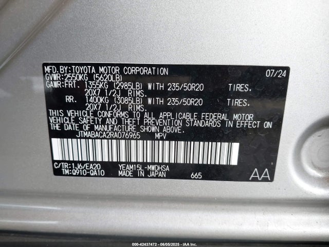 Toyota 1ym motor 2024 JTMABACA2RA076965 Image 9