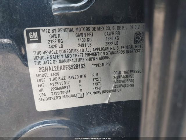3GNAL2EK0FS528163 Chevrolet Captiva Sport 2ls
