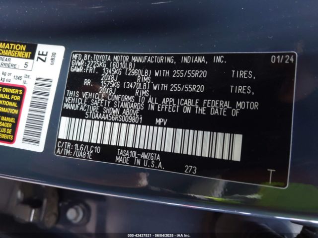 2024 TOYOTA GRAND HIGHLANDER 5TDAAAA56RS009801 Photo 8