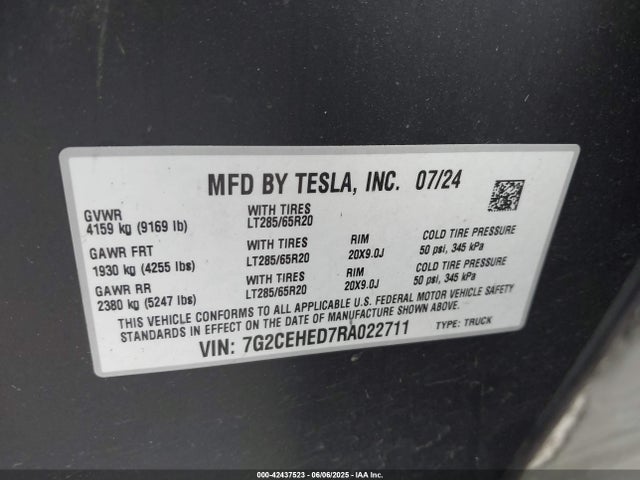 2024 TESLA CYBERTRUCK 7G2CEHED7RA022711 Photo 8