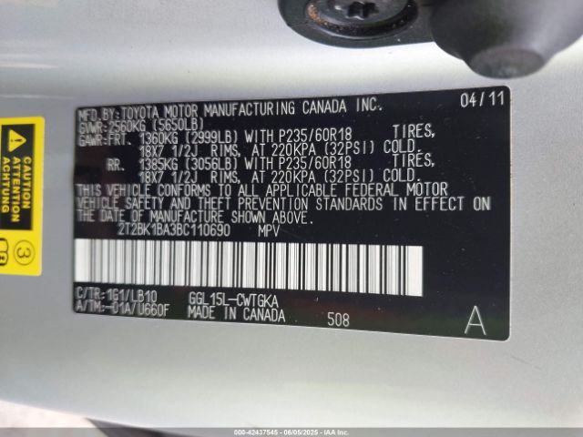 2011 LEXUS RX 350 2T2BK1BA3BC110690 Photo 8