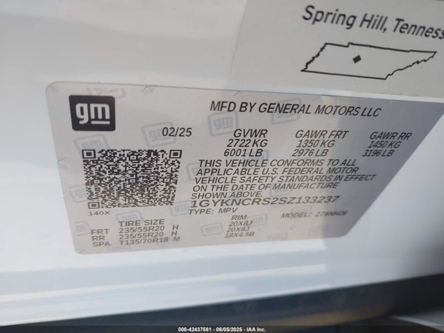 2025 CADILLAC XT5 1GYKNCRS2SZ133237 Photo 8