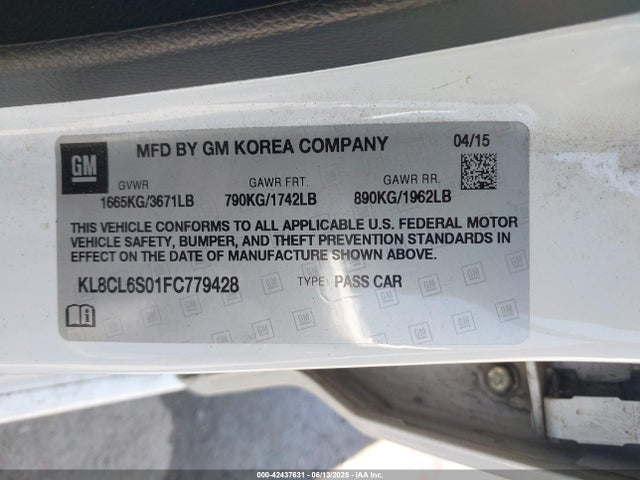 Chevrolet en0 2015 KL8CL6S01FC779428 Image 9
