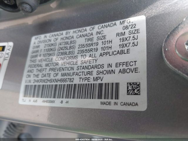 2022 HONDA CR-V 2HKRW2H9XNH666782 Photo 8
