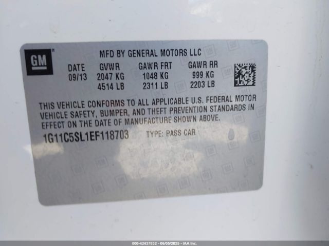 1G11C5SL1EF118703 Chevrolet MALIBU 1LT