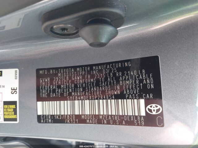5YFB4MDEXSP284854 Toyota COROLLA LE