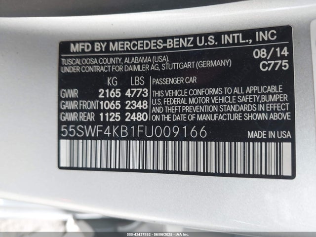 55SWF4KB1FU009166 Mercedes-Benz 2015