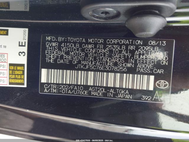 JTKJF5C76E3078256 Scion TC