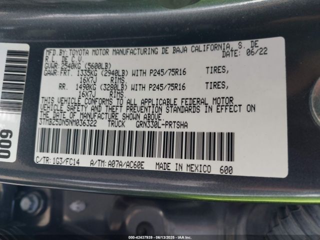 2022 TOYOTA TACOMA 3TMBZ5DN5NM036322 Photo 8