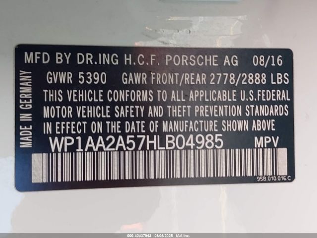 2017 PORSCHE MACAN WP1AA2A57HLB04985 Photo 8