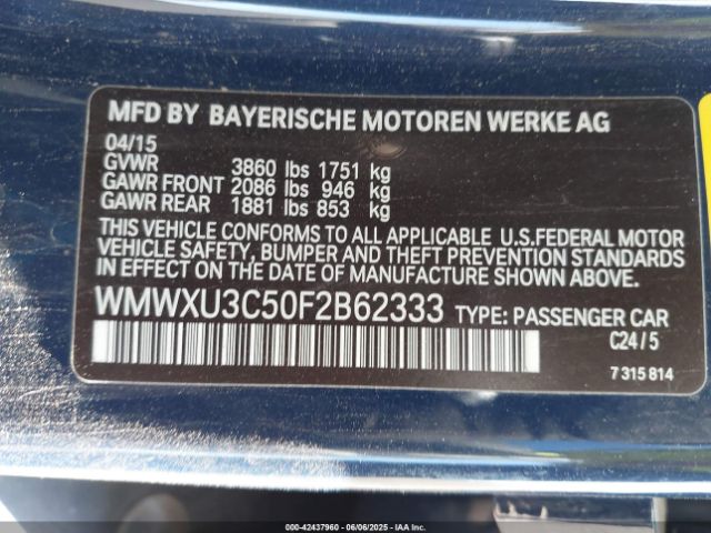 2015 MINI HARDTOP WMWXU3C50F2B62333 Photo 8