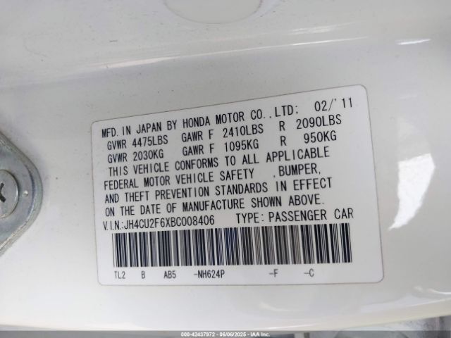 2011 ACURA TSX JH4CU2F6XBC008406 Photo 8