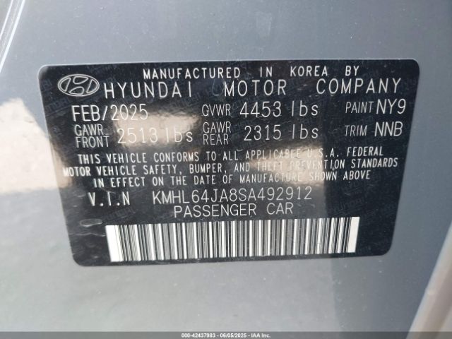 KMHL64JA8SA492912 Hyundai SONATA SEL